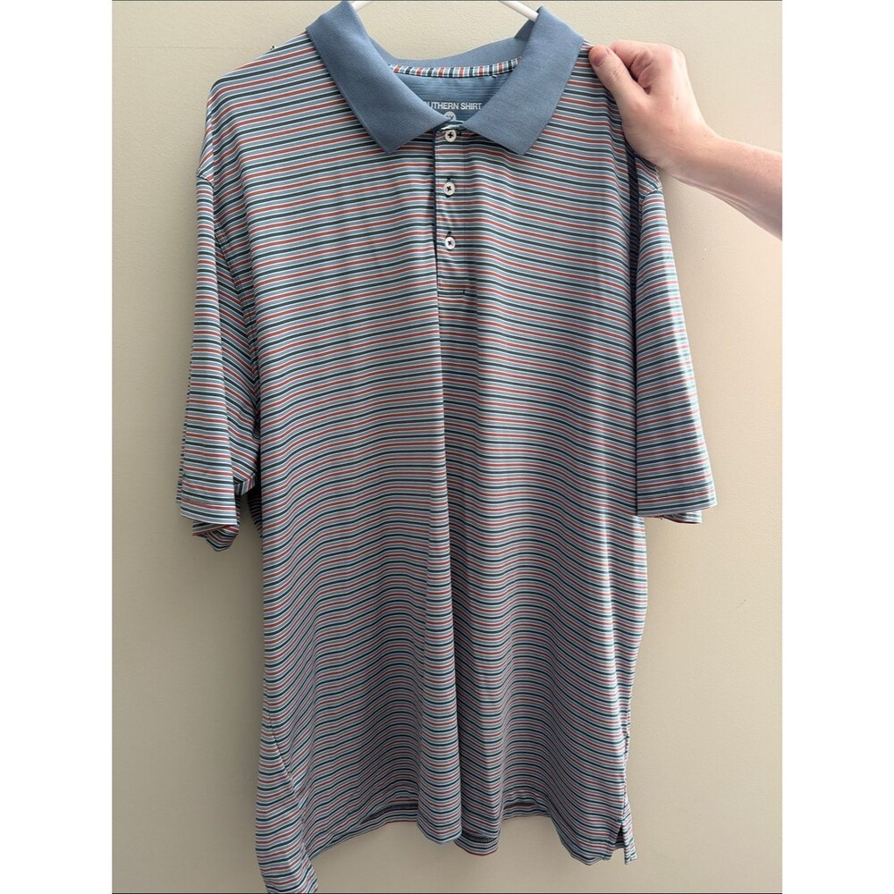 The Southern Shirt Company Blue and Red Stripe Polo